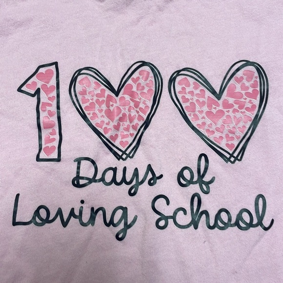 Girls 100 Days of School pink tee size 5/6 - Picture 2 of 3